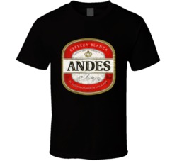 Andes Cerveza Popular Argentine Beer Distressed Look T Shirt