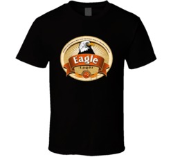 Eagle Lager Ugandan Barley Malt Distressed Look Beer Label T Shirt