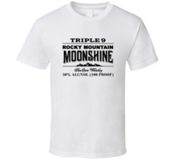 Triple 9 Rocky Mountain Moonshine 100 Proof Whiskey Lovers T Shirt