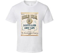 Gold Seal Distilled Dry Gn 90 Proof Vintage Label T Shirt