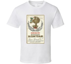 Braun Magyar Konyak Vintage Budapest Label T Shirt