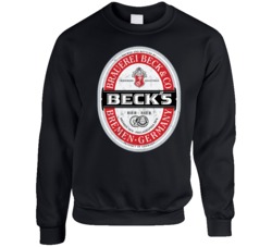Becks Beer Germany Distressed Look Label Beer Lovers Crewneck Sweatshi