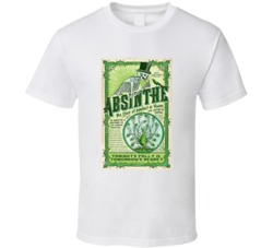 Absinthe Elixir Vintage Bottle Label Distressed Look T Shirt