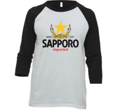 Sapporo Importer Lager Japan Beer Lovers Raglan T Shirt