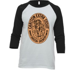 Carlton Extra Stout Australia Vintage Beer Bottle Label Raglan T Shirt