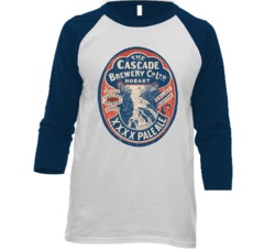 Cascade Brewery Xxxx Pale Ale Vintage Beer Bottle Label Raglan T Shirt