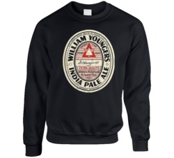 William Youngers India Pale Ale Vintage Beer Bottle Label Crewneck Swe