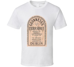 Guinness Extra Stout Vintage Beer Bottle Label T Shirt
