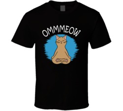 Ommmeow Funny Yoga Cat Meow T Shirt