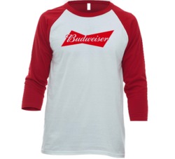 Budweiser Beer Missouri Signature Alcohol Raglan T Shirt