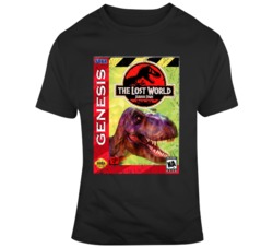 The Lost World Jurassic Park Sega Cover Fan Distressed T Shirt