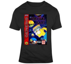 Virtual Bart Sega  Game Cover Fan Distressed T Shirt