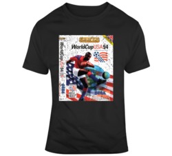 World Cup Usa 94 Sega Game Cover Distressed T Shirt
