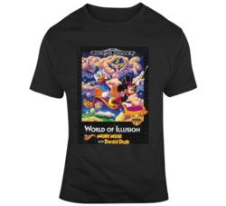 World Of Illusion Mickey Mouse Cover Distressed T Shirt