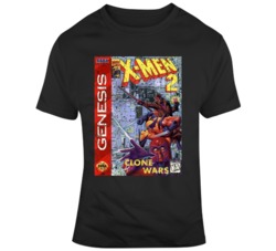 X-men 2 Clone Wars Cover Sega Video Game Distressed T Shirt