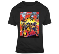 X-men 1993 Sega Video Game Cover Distressed T Shirt