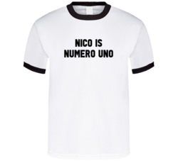 Nico Is Numero Uno Arnold Number 1 Parody T Shirt