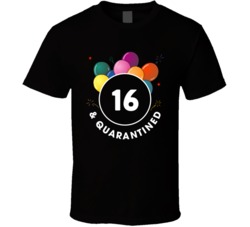 16 And Quarantined Social Distancing Birthday Party Gift T Shirt