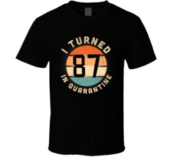 I Turned 87 In Quarantine 2020 Social Distancing Birthday Gift T Shirt