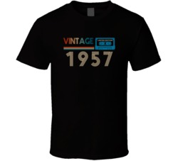 1957 Vintage Limited Edition Cassette Tape Birth Year T Shirt