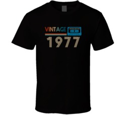 1977 Vintage Limited Edition Cassette Tape Birth Year T Shirt