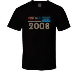 2008 Vintage Limited Edition Cassette Tape Birth Year T Shirt