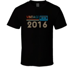 2016 Vintage Limited Edition Cassette Tape Birth Year T Shirt