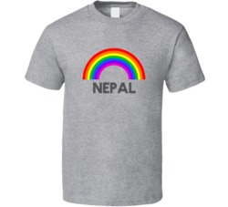 Nepal Rainbow City Country State Pride Celebration T Shirt
