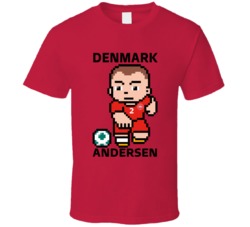 Joachim Andersen Denmark World Cup 2022 Tecmo Player T Shirt