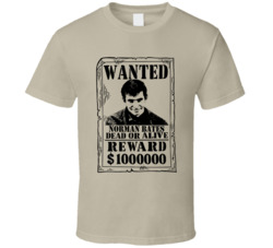 Norman Bates Psycho Wanted Dead Or Alive T Shirt