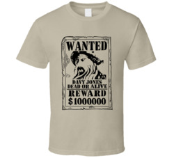 Davy Jones Pirates Of The Caribbean Wanted Dead Or Alive T Shirt