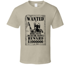 Boba Fett Star Wars The Empire Strikes Back Wanted Dead Or Alive T Shi