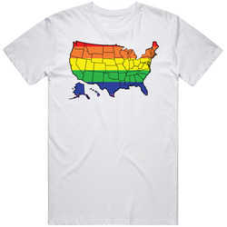 USA American Rainbow Map Same Sex Marriage   T Shirt