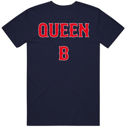 Boston Queen B Baseball Tribute Navy Blue T Shirt