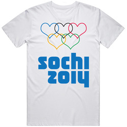 Olympic Rings In Heart Shapes Sochi 2014 Russia T Shirt