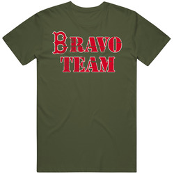 Bravo Team Boston Baseball Military Green Distressed T Shirt