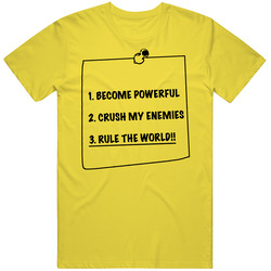 Post It 3m Funny To Do List Parody Rule The World T Shirt