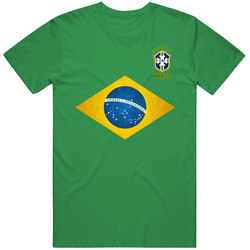 Brazil Flag World Soccer Football Fan Tribute T Shirt