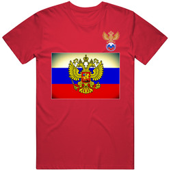 Russian Flag World Soccer Football Fan Tribute T Shirt