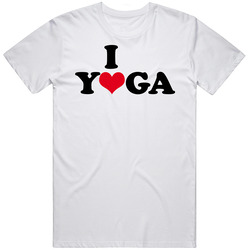 I Heart Love Yoga Fitness White T Shirt