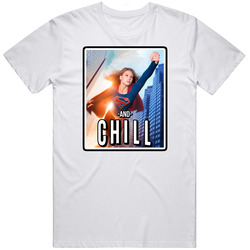 Supergirl Netflix And Chill Parody Tv Super Hero Comic Fan T Shirt