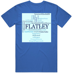 Flatley Wordle On Royal Blue T Shirt