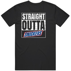 Straight Outta Snickers Chocolate Bar Parody Food Fan T Shirt
