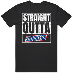Straight Outta Snickers Chocolate Bar Parody Food Fan T Shirt