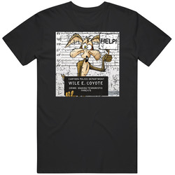 Wile E Coyote Mugshot Cartoon Fan Art T Shirt