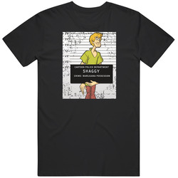 Shaggy Mugshot Scooby Doo Cartoon Fan Art T Shirt