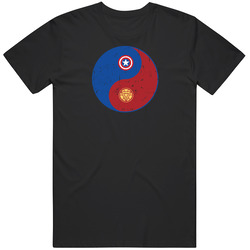 Captain America Iron Man Civil War Yin Yang Superhero Comics Movie Fan