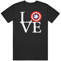 Civil War Love Captain America Comic Superhero Distressed Style Fan T 