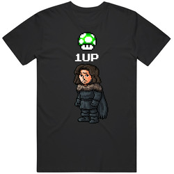 Jon Snow  Extra Life 1 Up Mushroom Funny Got Fan T Shirt