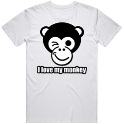 I Love My Monkey Funny T Shirt